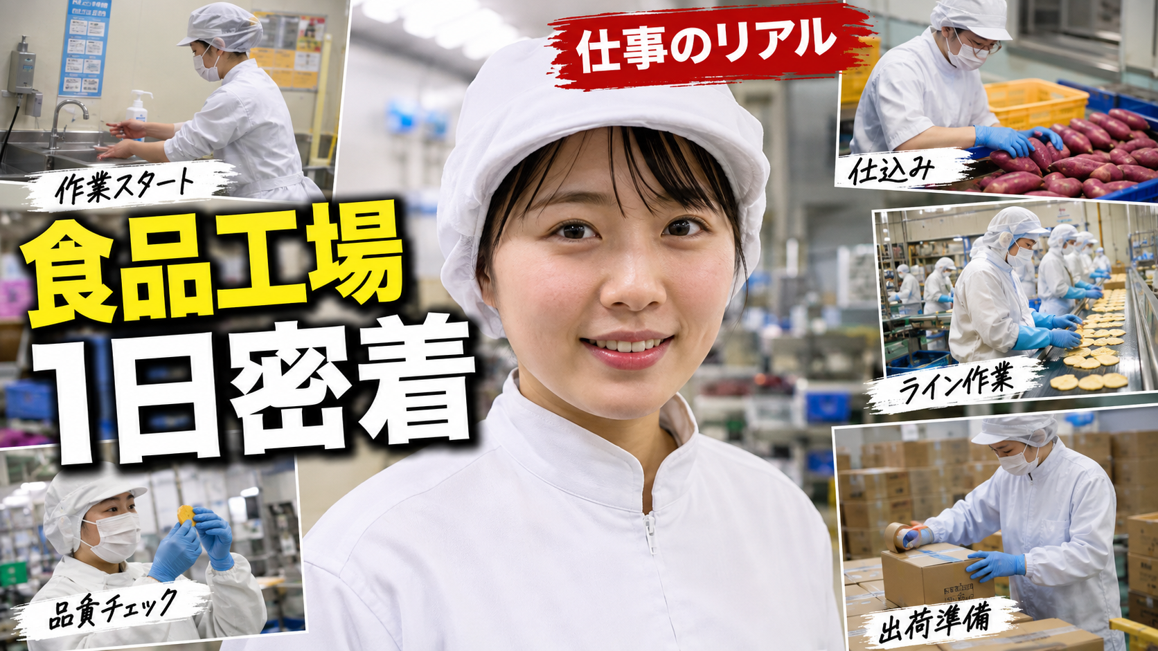 食品工場の1日密着動画イメージ