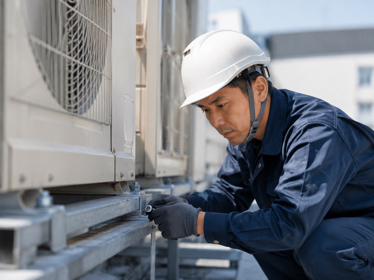 設備を点検整備する技術者